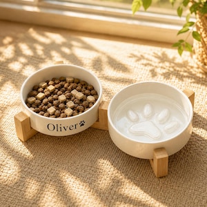 Regalo per amanti degli animali, ciotola per l'acqua personalizzata per cani, ciotola in ceramica fatta a mano per animali domestici, ciotola in argilla con nome personalizzato, ciotola per l'alimentazione in ceramica unica per cani