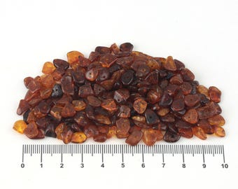 300 Baltic Amber Beads Pieces Stones Loose Gemstones Flat Chips Brown Cognac Polished Length 6-7 mm Height 2-3mm  Width 7-14 mm