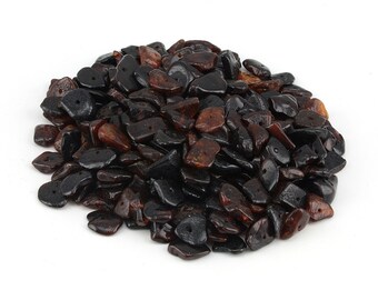 Natural Baltic Amber Beads Dark Cherry Black Color Polished Chips Nuggets Pieces Drilled Holes S Size 7-9 mm