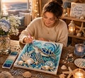 Ocean Pearl Art Kit, DIY Pearl Bead Painting Kit, Sea Themed Wall Art Craft, Ocean Diamond Art Kit, Coastal Home Decor, Craft Gift
