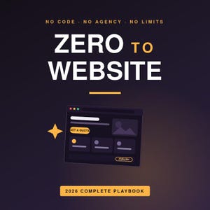 Guide de création de sites web avec l'IA 2026, ebook de conception web sans code, vendre des sites web à des clients, activité freelance complémentaire, 40 exemples d'IA inclus (PDF)
