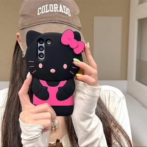Uroczy, 3D pokrowiec na telefon Hello Kitty do Samsung Galaxy S25 Ultra S24 S23 S22 Plus S21 S20 FE A55 A54 A36 A16 z miękkiego silikonu