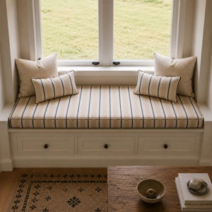 Custom Bench Cushion, Window Seat Cushion, Foam Bench Cushion, Indoor Bench Cushion, Custom Bay Window Cushion afbeelding 2