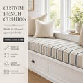 Custom Bench Cushion, Window Seat Cushion, Foam Bench Cushion, Indoor Bench Cushion, Custom Bay Window Cushion