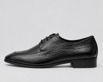 Black Lace Up Dress Footwear, Men’s Formal Oxford Style Shoes, Classic Office Wedding Wear