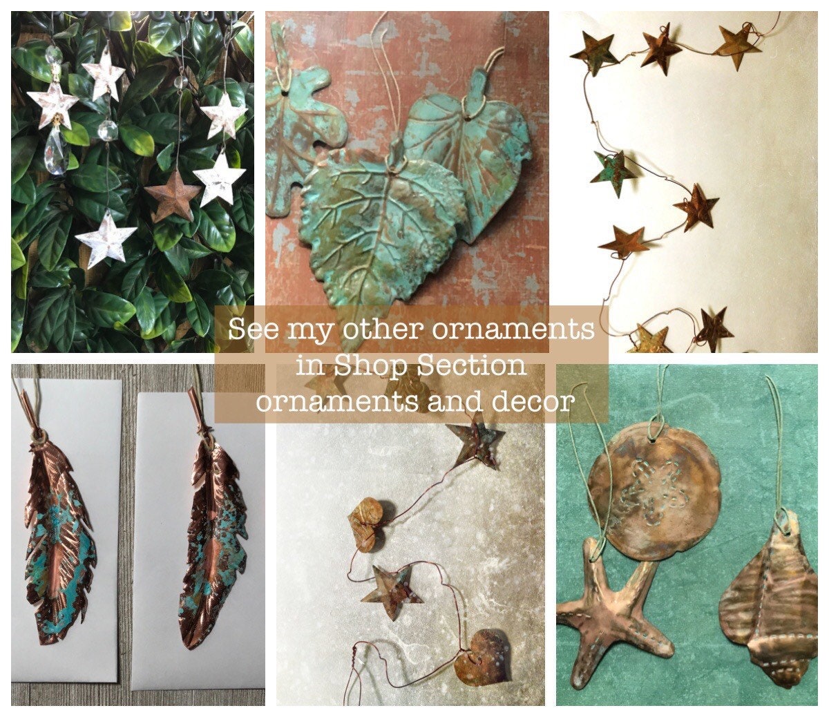 Copper Oak Leaves Handmade Copper Leaf With Patina Copper Etsy