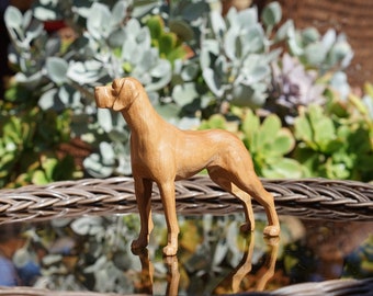 Cherry Great Dane Memorial Carving - A Tribute to Your Beloved Companion. Made from various different hardwoods.