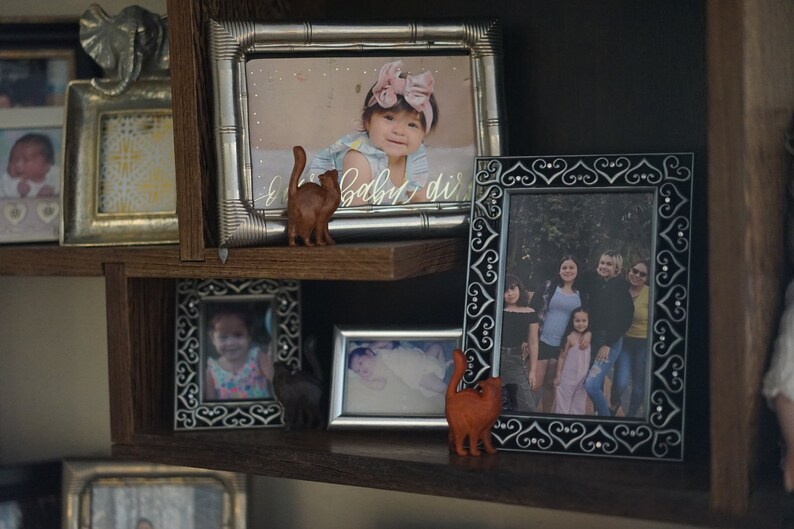 Set of 3 Miniature Wooden Cat Figurines. Frame Huggers. Set Etsy