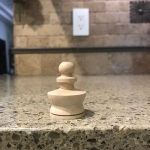 Carved Maple Pawn Chess Piece – Replacement Wooden Chessman, Natural Maple, Walnut and Wenge.