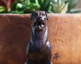 Handcrafted Rottweiler Memorial Sculpture: African Wenge Wood Pet Loss Tribute & Unique Keepsake