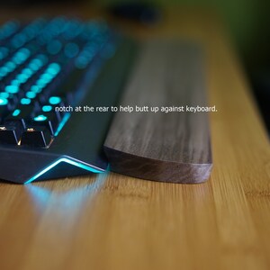 Wooden keyboard wrist rest. Ergonomic. Can help prevent carpal tunnel