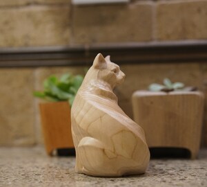 Sculpture Chat En Bois 2D - Déco Murale Mignonne - 10 Cm - Pour Chambre, Salon, Cadeau Anniversaire - Design Plat Et Drôle