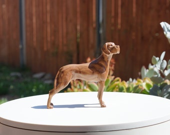 Handcrafted Walnut Great Dane Memorial Carving - A Tribute to Your Beloved Companion