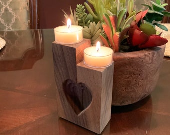 tapers Vintage Home Interiors Wooden Heart Cut out Sconces for votive candles 