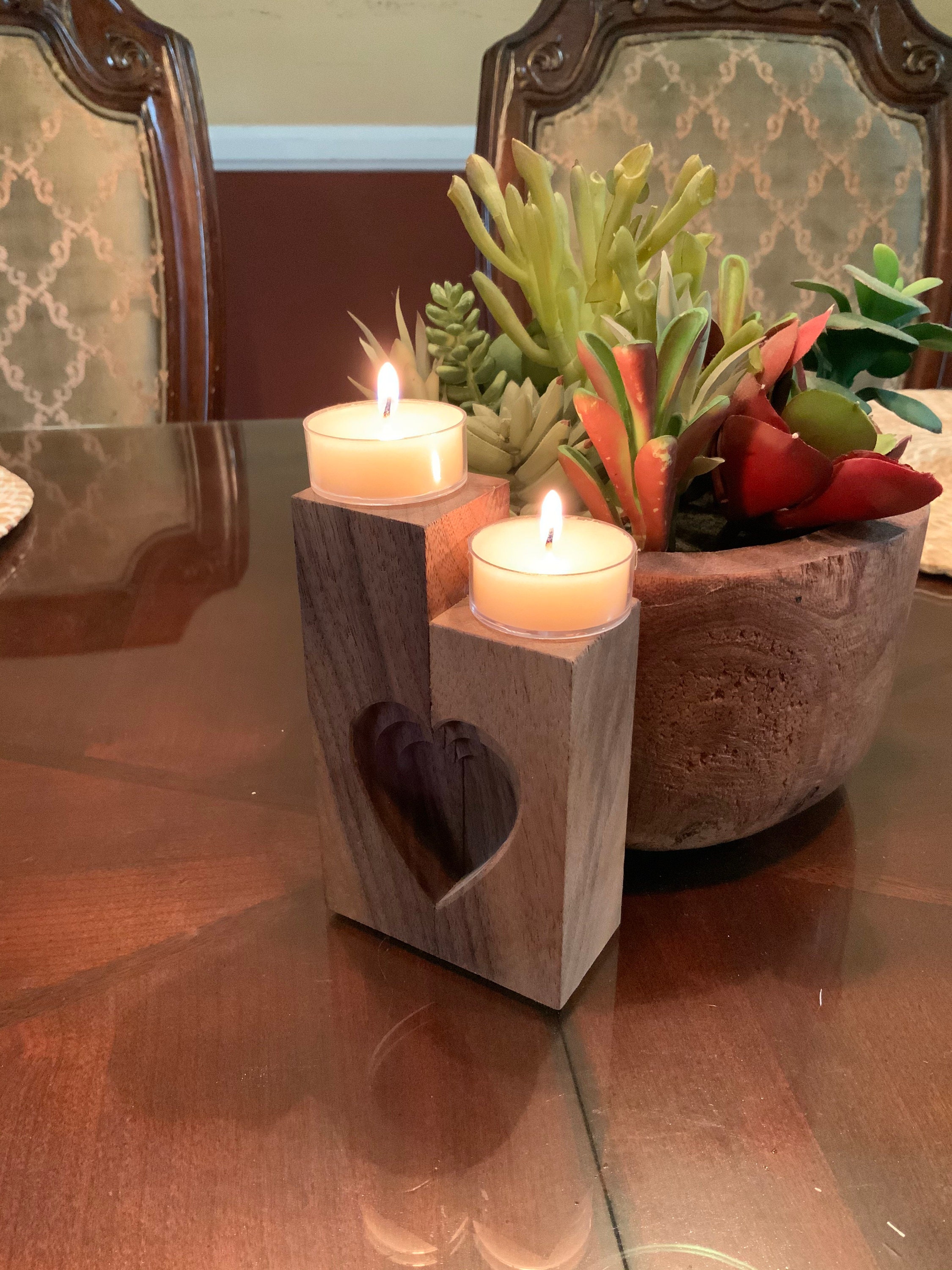 Heart Candle Holder decoration. 3 layers of hearts are cut Etsy