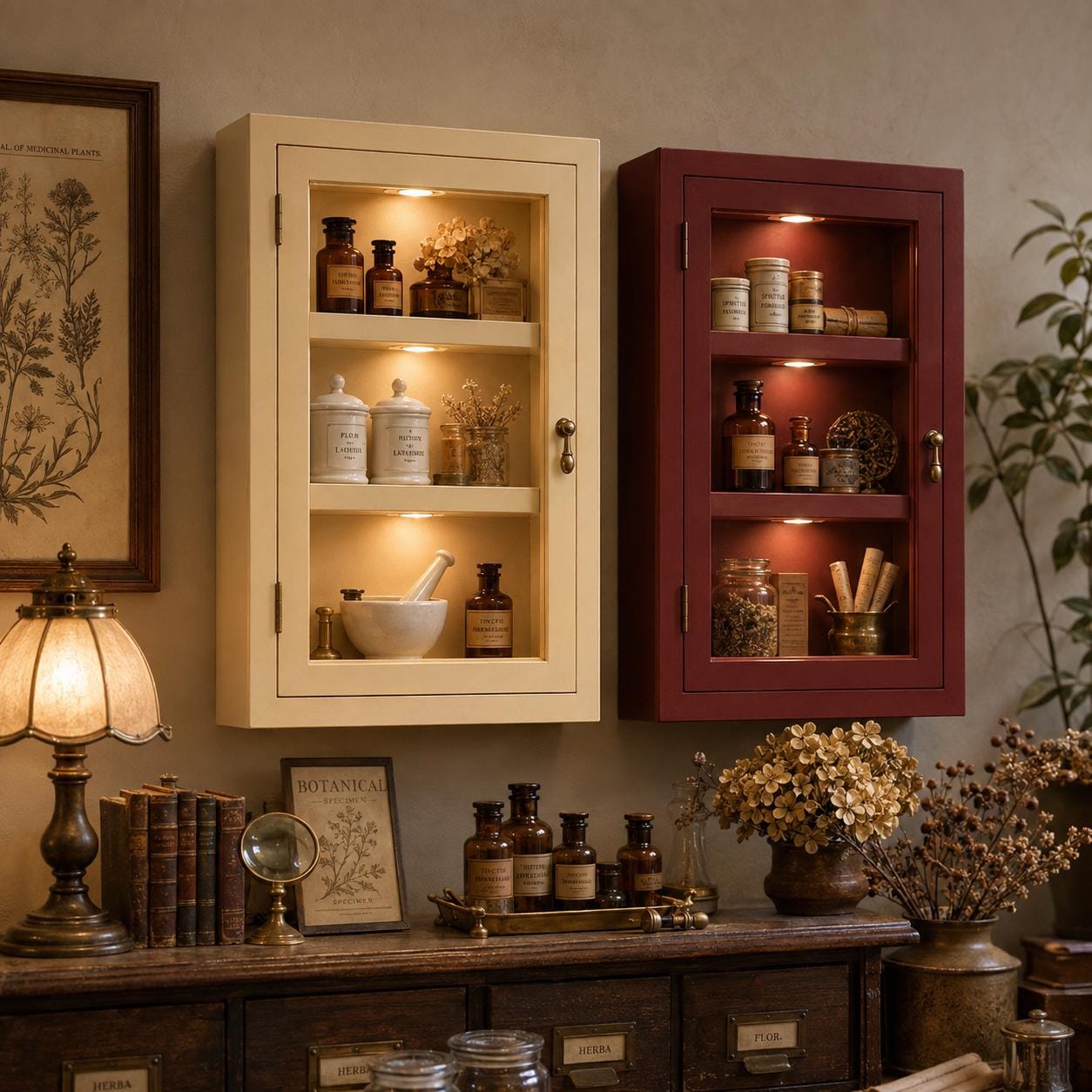 Antique Display Cabinet With Glass Doors - Etsy