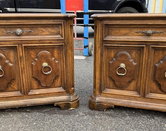 Pair Hollywood Regency style nightstands by Century Furniture
