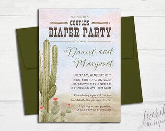 CUSTOM Western Cactus Gender Neutral Baby Shower Invitation || Printable Invitation, Not a Template