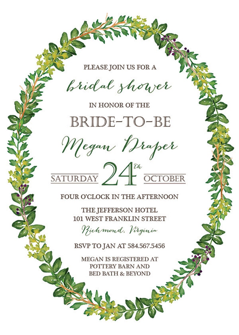 greenback bridal shower invitations