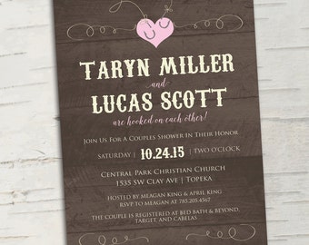 They're Hooked: Fishing Bridal Shower Invitation