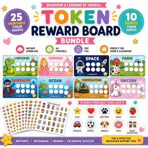 Printbare beloningskaarten (Token Reward Boards) | ABA-gedragskaart voor autisme (PDF-download)
