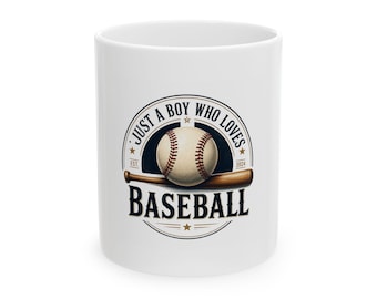 Baseball Mug | Vintage Bat and Ball Ceramic Coffee Cup