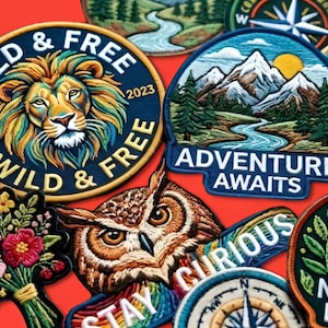 Custom Embroidered Patches, Personalized Logo, Iron-on, Sew-on, Velcro Backing