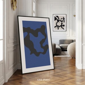 Abstract Blue Black Waves Art Print, Gallery Wall Decor, The Waves Never Seem to Settle (Digital Wall Art)