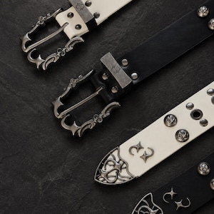 Y2K Gothic Punk Studded Belt, Vintage Grunge Rivet Waist Accessory