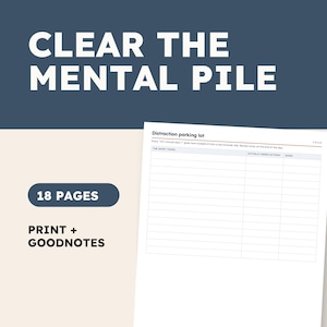 ADHD Brain Dump Printable | Task Sorting & Mental Clutter Worksheet