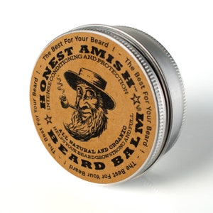 Honest Amish Beard Balm - 4 OUNCE TIN - Big -  Natural and Organic Conditioner