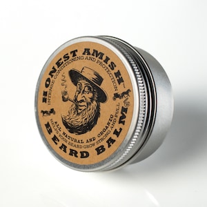 Honest Amish Beard Balm -  Men's Leave-in Beard Conditioner and Tamer - All Natural and ORGANIC with Argan - THE BEST