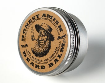 Honest Amish Beard Balm - Acondicionador y domador de barba sin enjuague para hombres - Todo natural y ORGÁNICO con argán - LO MEJOR