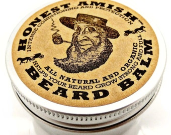 Honest Amish Beard Balm - Men's Leave-in Beard Conditioner and Tamer - All Natural and ORGANIC with Argan - THE BEST