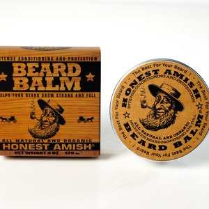 Honest Amish Beard Balm Men's Leave-in Beard Conditioner and Tamer All Natural and ORGANIC with Argan THE BEST image 3