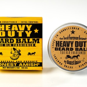 Honest Amish Heavy Duty Beard Balm 2 ounce tin Beard Conditioner image 3