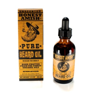 Honest Amish PURE Beard Oil 2 Ounce Fragrance Free image 2