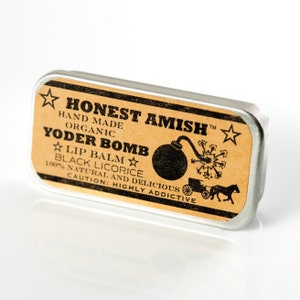 YODER BOMB - Black Licorice Lip Balm - natural, organic, and delicously good - by Honest Amish