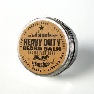 Honest Amish Heavy Duty Beard Balm 2 ounce tin Beard Conditioner image 1