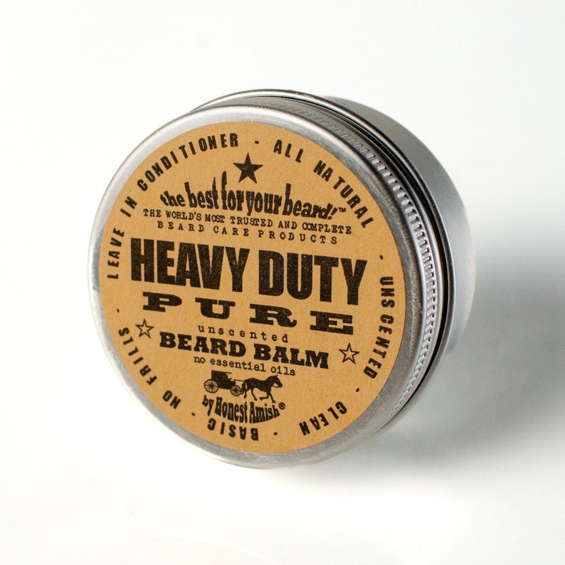 Honest Amish Heavy Duty PURE-Fragrance Free 2 ounce tin Beard Conditioner image 1