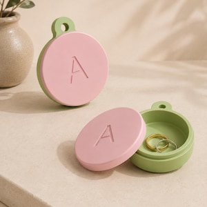 Personalized Ring Holder Keychain | Custom Initial Ring Box | Gym Jewellery Case | Porta-Anéis Personalizado com Inicial