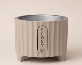 Personalisierter, moderner Futternapf | Individuell gestalteter Hunde- und Katzennapf | Designnapf mit erhöhtem Schwerpunkt | Minimalistischer Futterautomat | Hergestellt in Portugal