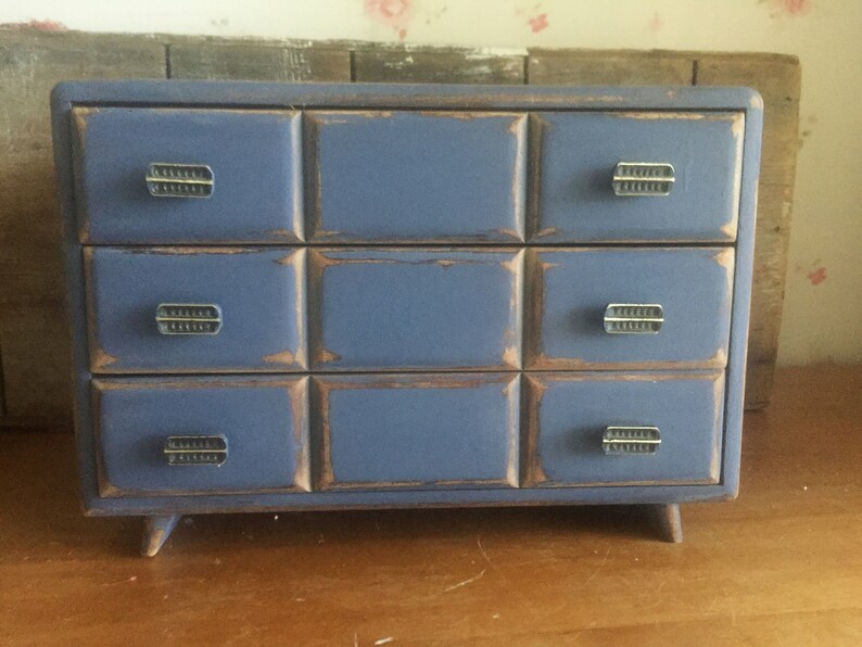 Mid Century Retro Jewelry Box Unique Unisex Painted Etsy