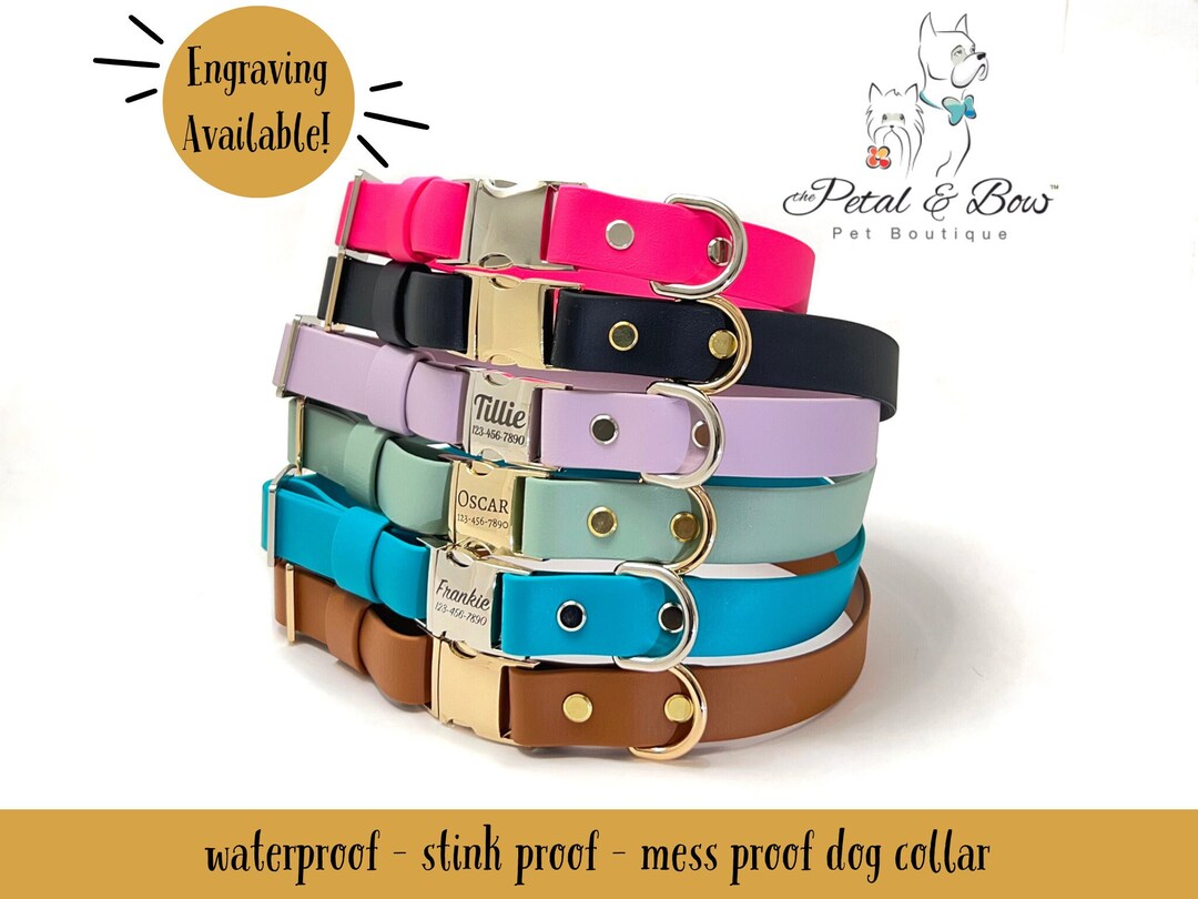 Engraved Biothane Dog Collar Personalized Faux Leather Dog Collar Make