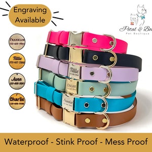 Engraved Biothane Dog Collar; Personalized Faux Leather Dog Collar: Make Your Own  (Collar Only)