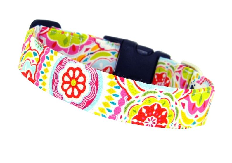 Colorful Flower Dog Collar/ Pink/ Yellow/ Red Dog Collar Etsy