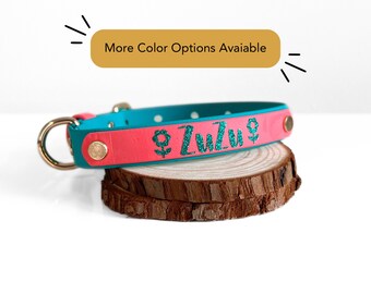 Two Tone Custom Personalized Dog Collar | Odor and Water Resistant Dog Collar | Make Your Own Biothane Dog Collar