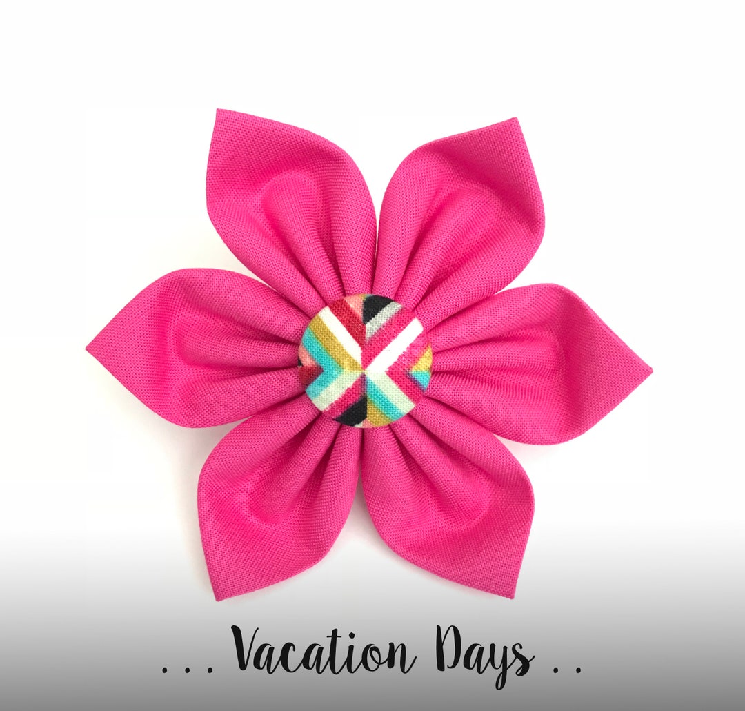 Hot Pink Dog Collar Flower Flower Collar Attachment Vacation Etsy