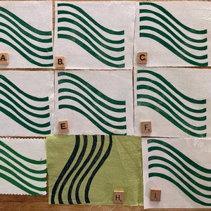 Various Block printed Fabric Patches, Large,  hand printed