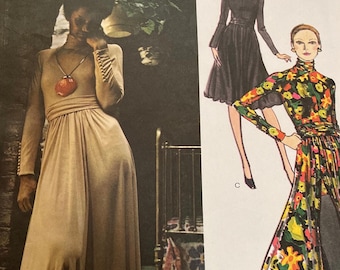 Vintage 1970's Vogue 2646 Couturier Design JEAN MUIR Sewing Pattern Size 12 Bust 34 or Size 14 Bust 36